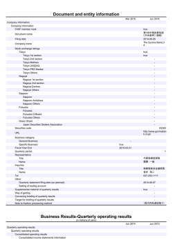 Document and entity information Business Results-Quarterly