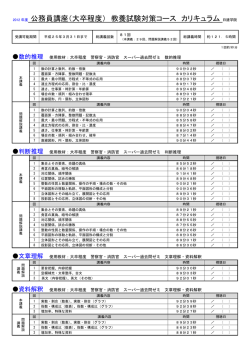 公務員講座（大卒程度） 教養試験対策コース カリキュラム