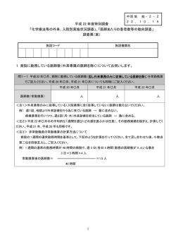 平成 22 年度特別調査 「化学療法等の外来、入院別実施状況調査
