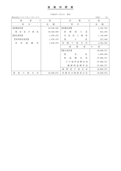 貸 借 対 照 表 - 株式会社エフエフネットサービス
