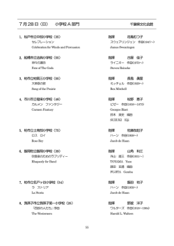 7 月 28 日（日） 小学校A 部門 - 千葉県吹奏楽連盟