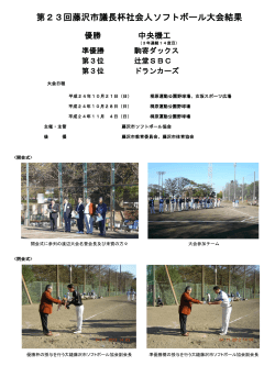 第23回藤沢市議長杯社会人ソフトボール大会結果 - 藤沢市体育協会