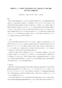 環境材料としての炭酸ガス吸収材開発を目指した酸化  - JFE21世紀財団
