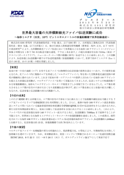 世界最大容量の大洋横断級光ファイバ伝送実験に成功 - KDDI研究所