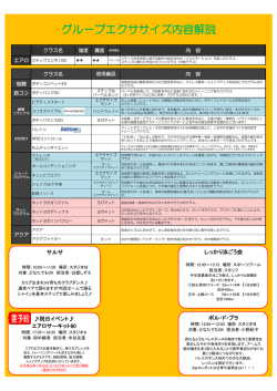 グループエクササイズ内容解説