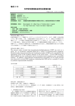 様式 C-19 科学研究費補助金研究成果報告書 - KAKEN - 科学研究費