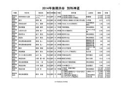 2014年後期渋谷 別科神道