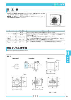 設 定 器 手動ダイヤル設定器