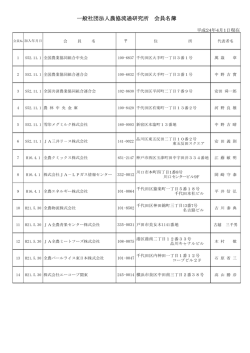 一般社団法人農協流通研究所 会員名簿