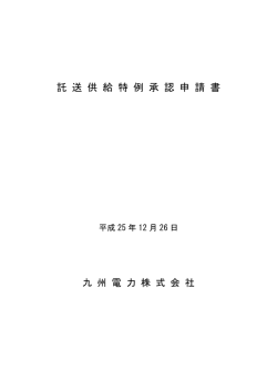 託 送 供 給 特 例 承 認 申 請 書