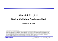 Mitsui  Co., Ltd. Motor Vehicles Business Unit - s3.amazonaws.com