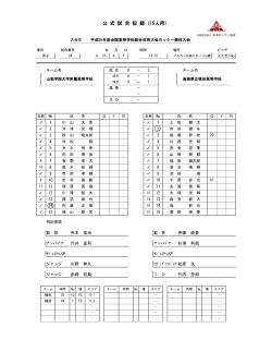 公 式 試 合 記 録（15人用） - 日本ホッケー協会