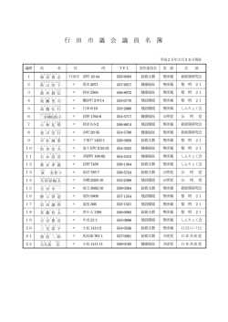 行 田 市 議 会 議 員 名 簿
