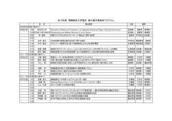 2013年度 情報創成工学専攻 修士論文発表会プログラム