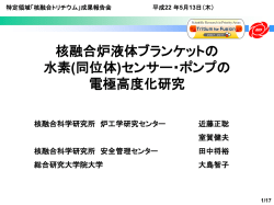 H - 核融合炉実現を目指したトリチウム研究の新展開 - 核融合科学研究所