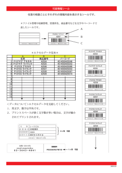 可変情報シール 任意の枚数ごとにそれぞれの情報内容を表示するシール