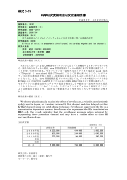 様式 C-19 科学研究費補助金研究成果報告書 - KAKEN - 科学研究費