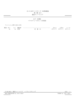 ﾏｽﾀｰｽﾞ第二戦 女子 ﾍﾟﾅﾙﾃｨﾎﾟｲﾝﾄ