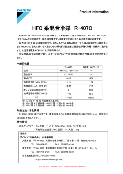 HFC 系混合冷媒 R-407C - ダイキン工業