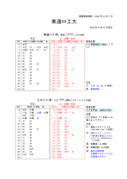 東通&hArr;工大バス時刻表