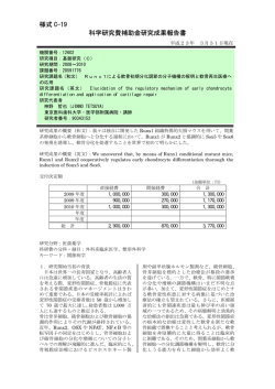 様式 C-19 科学研究費補助金研究成果報告書 - KAKEN - 科学研究費