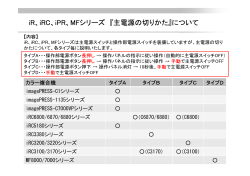 iR、iRC、iPR、MFシリーズ 『主電源の切りかた』について