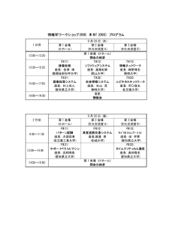 (WiNF 2005) プログラム - 愛知県立大学 情報科学部