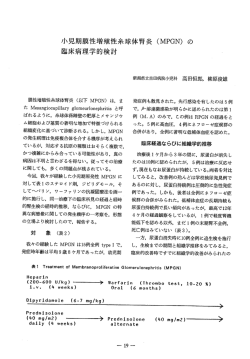 小児期膜性増殖性糸球体腎炎（MPGN）の臨床病理学的検討