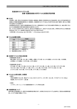 高速液体クロマトグラフィ用 長鎖・短鎖脂肪酸分析用ラベル化試薬使用