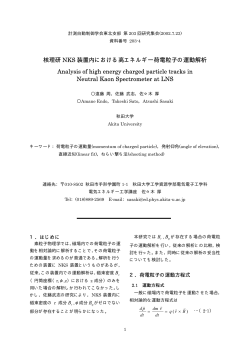 核理研 NKS 装置内における高エネルギー荷電粒子の運動解析  - TOPIC