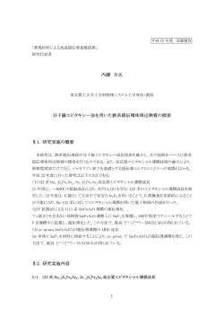 内藤 方夫 分子線エピタキシー法を用いた鉄系超伝導体周辺物質の探索