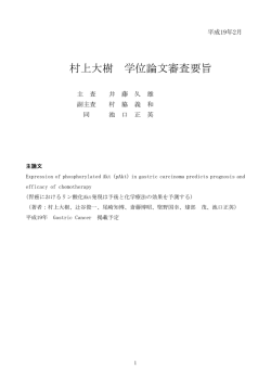 村上大樹 学位論文審査要旨