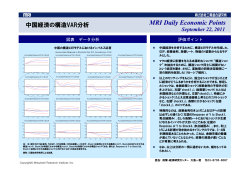 中国経済の構造VAR分析 | MRI Daily Economic  - 三菱総合研究所