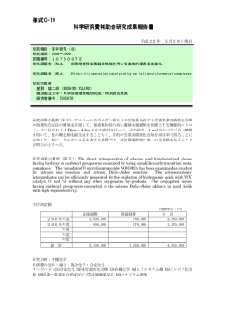 様式 C-19 科学研究費補助金研究成果報告書 科学研究費補助金研究