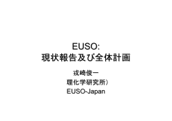 EUSO: 現状報告及び全体計画 - 東京大学宇宙線研究所