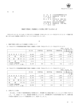 「業績予想値と実績値との差異に関するお知らせ」を  - 日本高周波鋼業