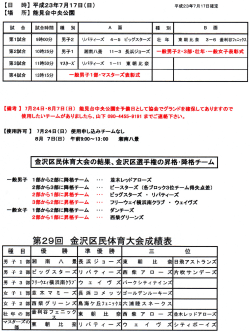 第29回 金沢区民体育大会成績表 - 金沢区ソフトボール協会
