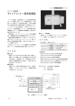 モバイル放送用 ギャップフィラー信号処理部 - 横河電機