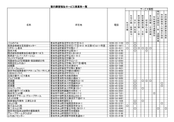 管内障害福祉サービス事業所一覧