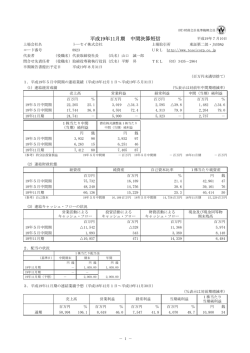 （平成19年）11月期 中間決算短信（PDF:552.3 KB） - トーセイ株式会社