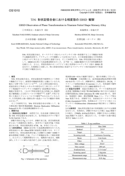 OS1010 TiNi 形状記憶合金における相変態の EBSD 観察 - 日本機械学会