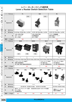レバー・ロッカースイッチ選択表 Lever  Rocker Switch Selection Table