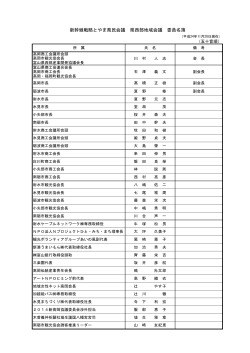 新幹線戦略とやま県民会議 県西部地域会議 委員名簿