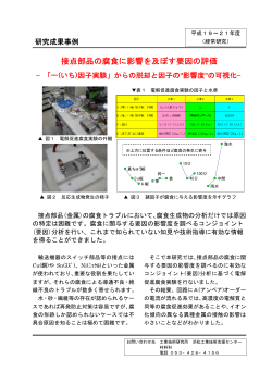 接点部品の腐食に影響を及ぼす要因の評価 - 静岡県工業技術研究所