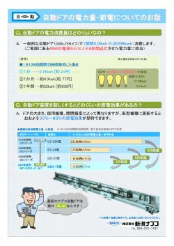 自動ドアの電力量・節電についてのお話 - niigata-nabco.co.jp