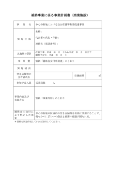 補助事業に係る事業計画書（商業施設） - 上越市