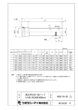 高圧用SGR-NAパイプ （VH系）有効長5000mm 2013.8.20 4202-03-00 O