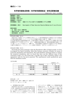 研究成果報告書 - KAKEN - 科学研究費助成事業データベース