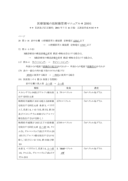 医療領域の放射線管理マニュアル＊2001