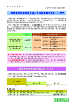 一部負担金払戻金等の自己負担限度額を引き上げます 結婚手当金を